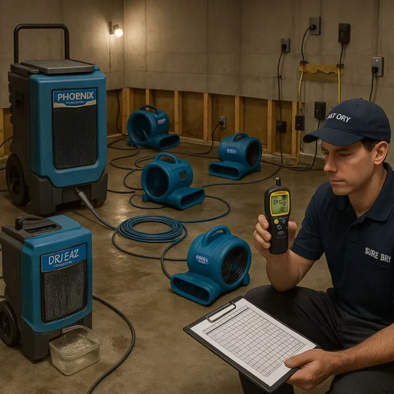 Structural Drying and Dehumidification process in Continental, OH